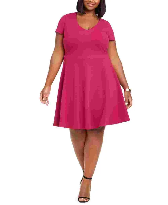 Sale Event B Darlin Women's Trendy Plus Size Bow-Back Skater Dress Dark Purple Size 14 Sale Event B Darlin Women's Trendy Plus Size Bow-Back Skater Dress Dark Purple Size 14