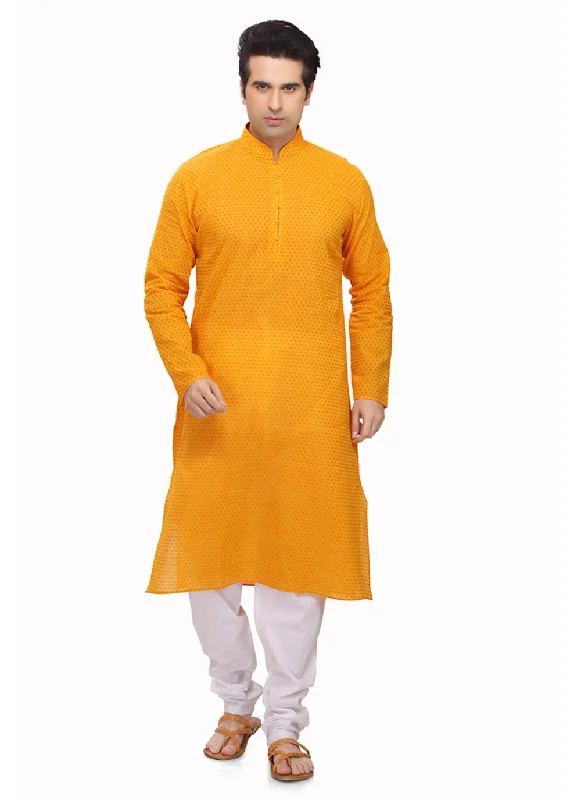 Don't Miss Saris and Things Yellow Cotton Readymade Ethnic Indian Kurta Pajama for Men Don't Miss Saris and Things Yellow Cotton Readymade Ethnic Indian Kurta Pajama for Men