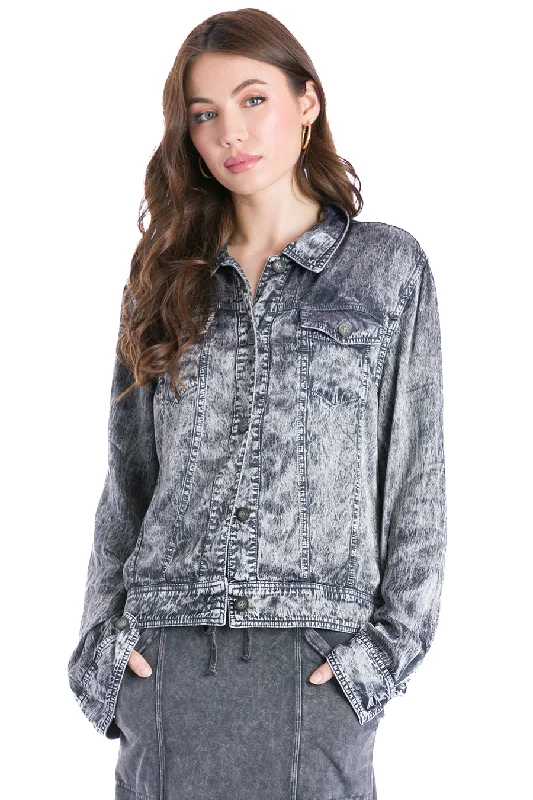 Satin Jean Jacket