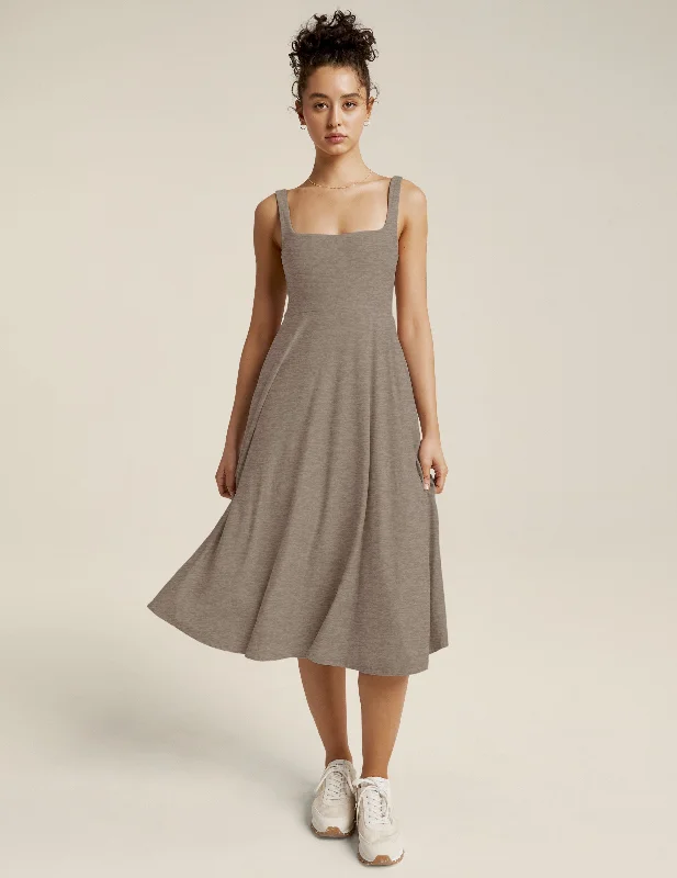 Featherweight At The Ready Square Neck Dress