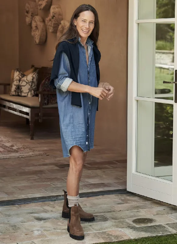 Mary Vintage Stonewashed Denim Shirt Dress