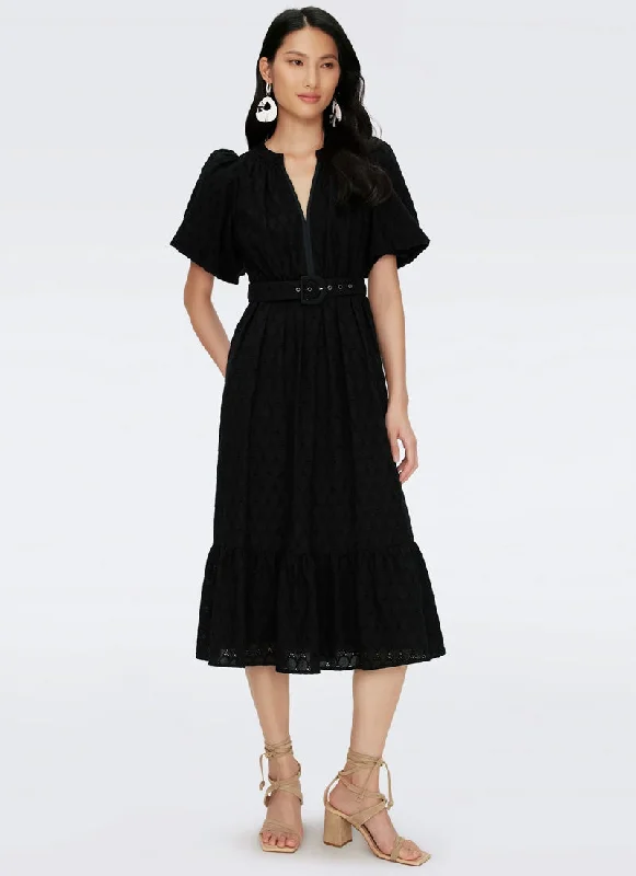 Polina Eyelet Midi Dress