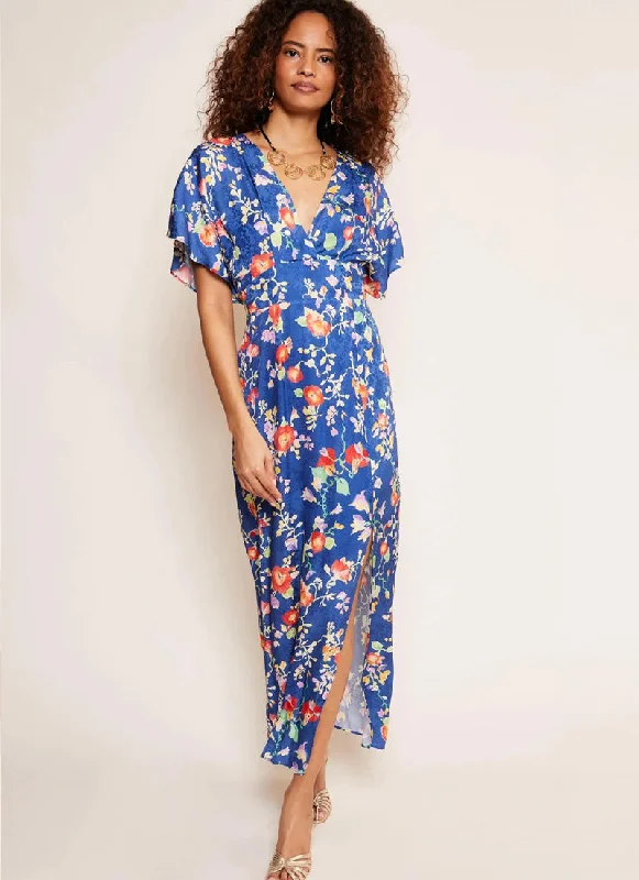 Sadie Short-Sleeve Printed Midi Dress