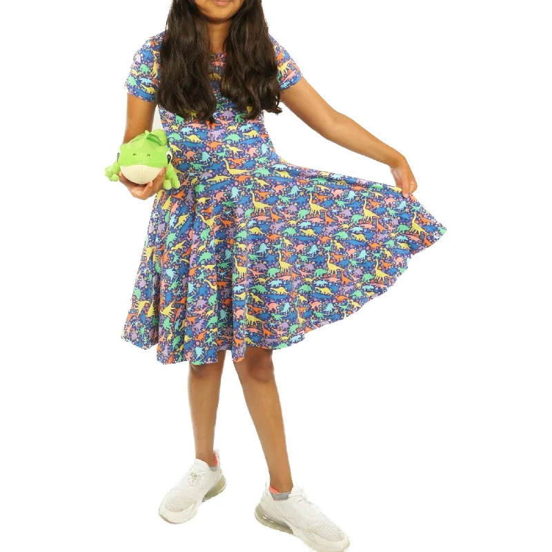 Dinosaurs & Fossils Kids Twirl Dress [FINAL SALE]