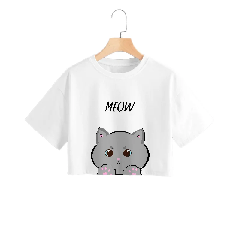 Grey Kitty - Cats Crop Top