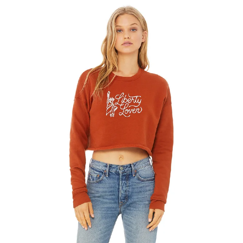 Liberty Lover Embroidered Crop Sweatshirt