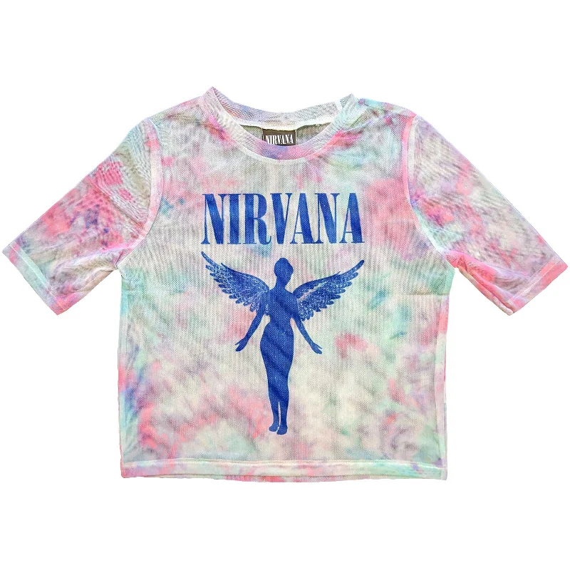 Nirvana Crop Top - Angelic Blue Mono (MESH)