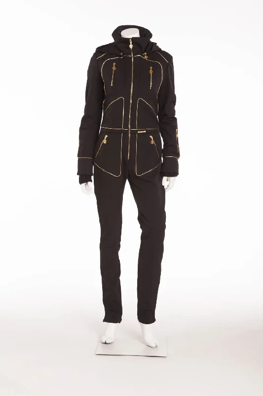 Great Deals Roberto Cavalli - BN Black Ski Jumpsuit with Gold Embellishments - IT 42