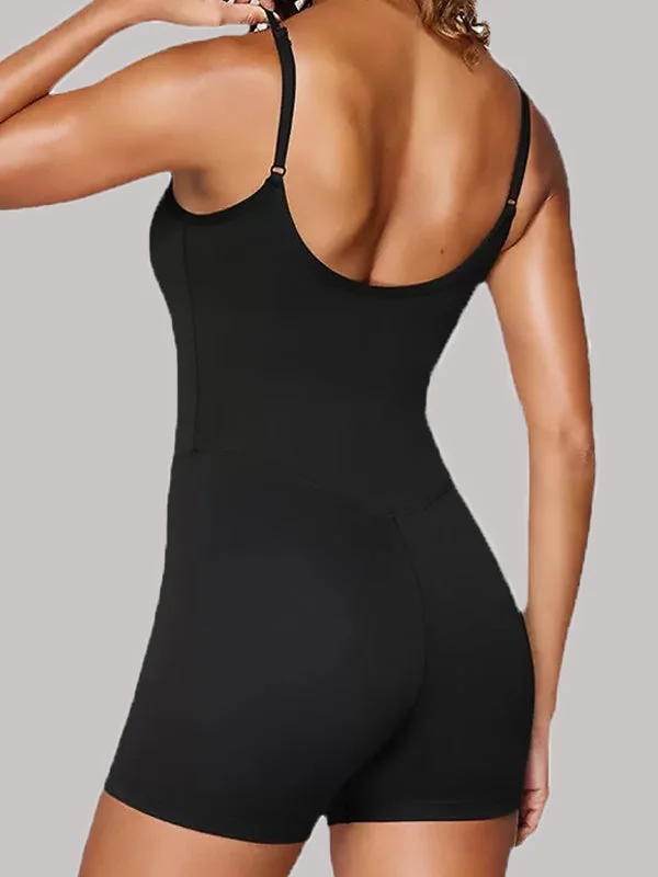 Price Smash ZASUWA Female Backless U Collar Quick Dry Short Jumpsuit