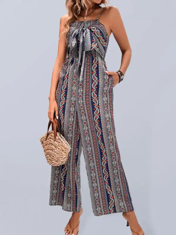 Women’s bohemian ethnic print jumpsuit