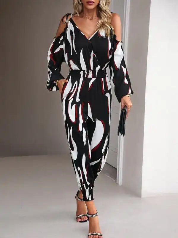 Overstock Sale Women’s fashion jumpsuit commuting waist trousers