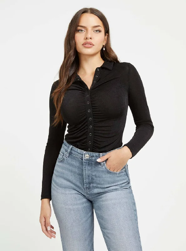 Act Now Black Milana Long Sleeve Top