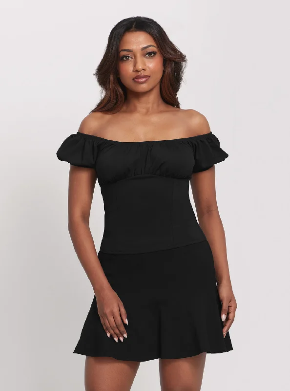 Final Sale Black Scoop Cecilia Top