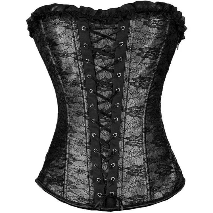 Super Deal Women' Vintage Floral Lace Strappy Overbust Corsets