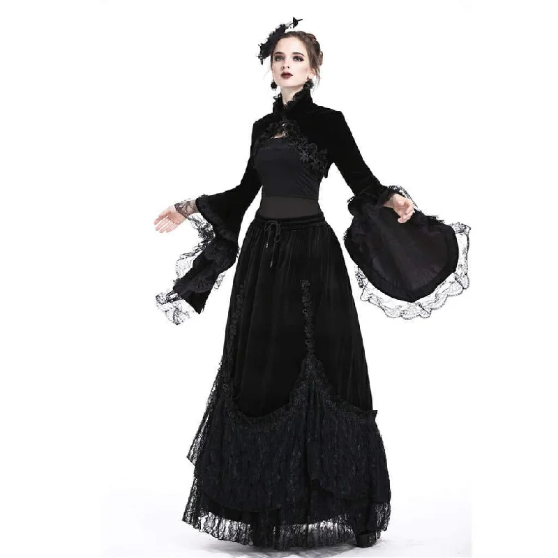 Women's Rosette Velour Goth Cape